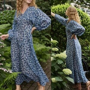 Doen Nayeli Dress in Blue Floral